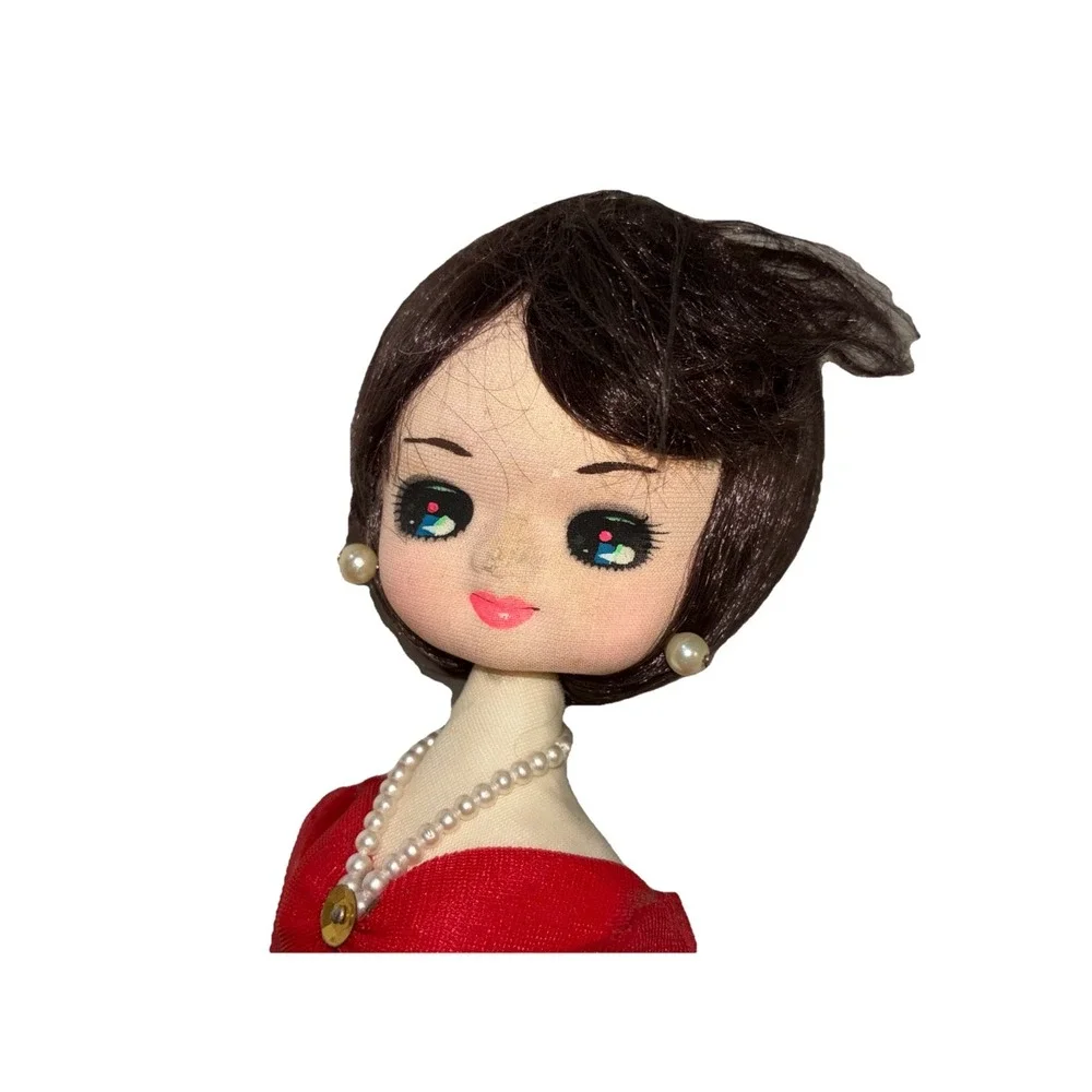 Vintage‎ Big Eye Doll 1970's Southern Belle Red 11